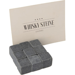 Набір кулінарних каменів для віскі GOURMEO 9 - 9 каменів для охолодження віскі, нержавіюча сталь, аксесуари для віскі