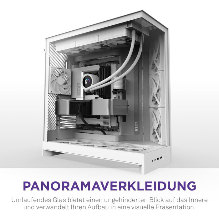 NZXT H9 Flow (2025) – великий корпус для ПК Mid-Tower з двома камерами, підтримка 420мм радіатора, 3 x 140мм та 1 x 120мм вентилятори, загартоване скло, готовність до Back-Connect