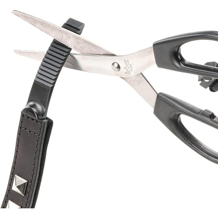 Нашийник для собак середніх порід Ferplast Giotto Luxor з натуральної шкіри та срібними заклепками, чорний (M)