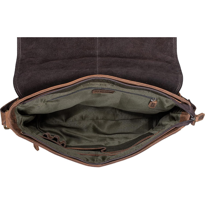 Сумка-месенджер LEABAGS Oxford з натуральної шкіри 15 дюймів для ноутбука (38x31x10 см) – чоловіча/жіноча, вінтажний темно-коричневий колір