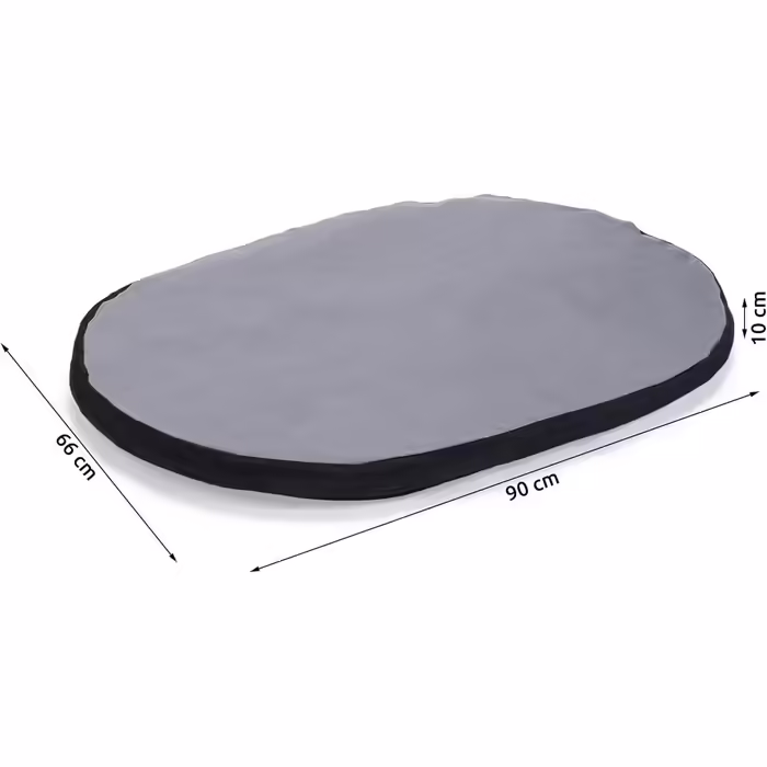 Karlie Kissen oval L: 90 cm B: 66 cm H: 10 cm grey-black