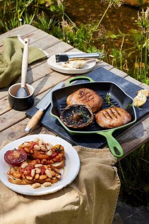 Чавунна квадратна гриль-сковорода Le Creuset Signature 26 см, для всіх типів плит, індукційна, 2,86 кг, колір Bamboo