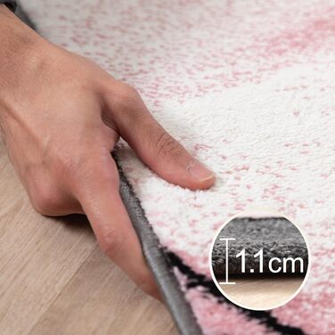 Дитячий килим круглий Elefant, короткий ворс, блакитно-сірий 120 см. Килим для дівчаток та хлопчиків в дитячу кімнату. Гіпоалергенний, м'який килим для ігор.