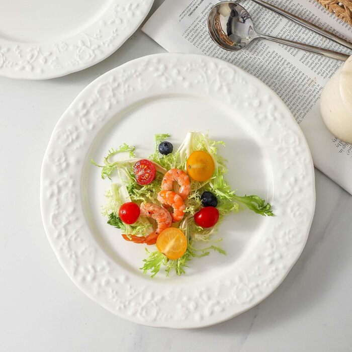 Набір сервірувальних тарілок UIBFCWN, 8 штук, порцеляна, 25,4 x 15,2 см, білі, для десерту, суші, закусок, тортів, салатів