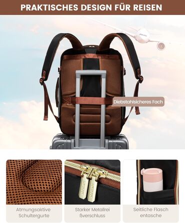 Рюкзак ручної поклажі OVEVOOK для подорожей, 40 л, водонепроникний, з відділенням для ноутбука 17