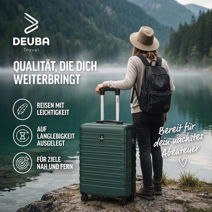 Набір дорожніх валіз Deuba TRAVEL з жорстким корпусом, 3 предмети, темно-зелений
