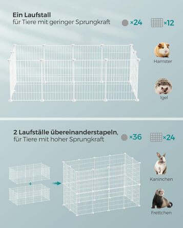 Клітка для кроликів та морських свинок SONGMICS LPI01H - металева, 123 x 63 x 41 см