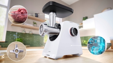 М'ясорубка Bosch Serie 6 MFWS607W 2100 Вт, реверс, біла
