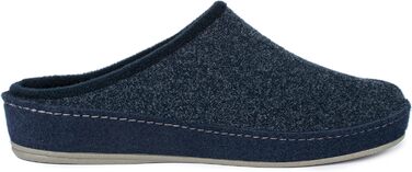 Чоловічі фетрові домашні тапочки Schawos 6030 з устілкою, жорсткою підошвою, неслизькі (46 EU, темно-синій)