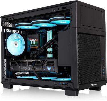 Корпус для ПК Thermaltake TR200 Micro Chassis, Micro-ATX/Mini-ITX, підтримка СРО 360мм, 7 вентиляторів 120мм, USB-C, чорний