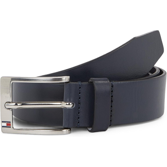 Чоловічий шкіряний ремінь Tommy Hilfiger New Aly Belt, колір блакитний (Midnight)