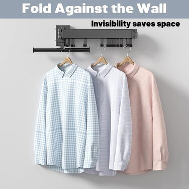 Настінна сушилка для білизни Honeyhouse Einziehbar - розкладна, поворотна, з кріпленням до стіни. Чорний колір