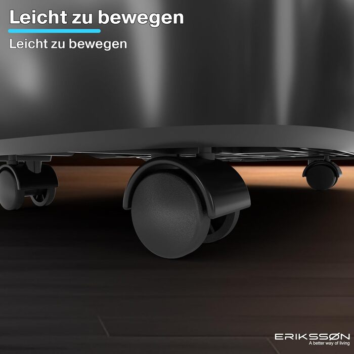 Зволожувач повітря Erikssøn з LED-дисплеєм, таймером та захистом для дітей | видаляє 20 л вологи на добу | для приміщень до 175 м³ | енергоефективний, з датчиком вологості, чорний