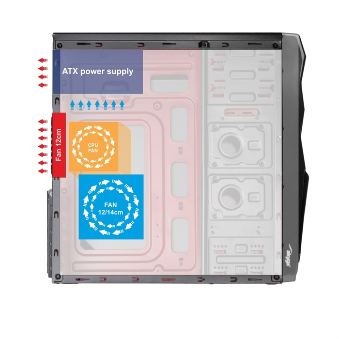 Корпус Akyga AK939BL Micro Tower, чорний