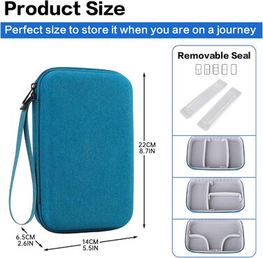 Органайзер для кабелів Teskyer, водонепроникний, жорсткий корпус, велика місткість, портативний, 14 x 22 x 6,5 см