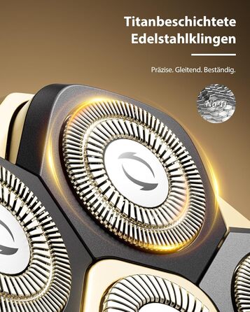 Машинка для стрижки волосся чоловіча електрична 5-в-1 Titan (Gold) IPX7, USB-C, LED-дисплей