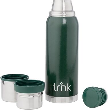 Термос Outdoor Arktis 2 - 1200 мл, нержавіюча сталь, BPA-free, 32 год, 2 стаканчики, для активного відпочинку, зелений