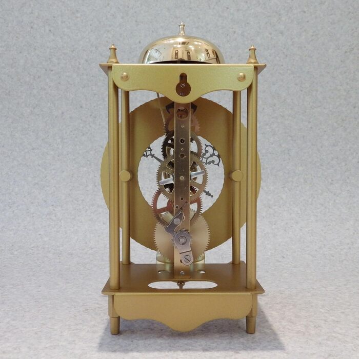 Hermle Clock Manufacturing Table Clock, Wrought Iron, Gold, 24cm x 13cm x 9.5cm