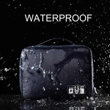 Органайзер для кабелів OrgaWise: універсальна сумка-еко-органайзер для аксесуарів (3-шари, сірий/блакитний)