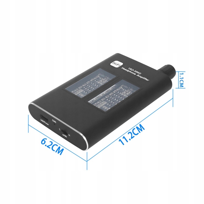 HiFi підсилювач для навушників та ЦАП (DAC), AUX MiniJack 3,5 мм, 16-300 Ом