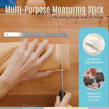 Nextop 14-Piece Stainless Steel Measuring Cup and Spoon Set with All Stackable Sizes and Levelers for Dry Ingredients, Complete Set for Kitchen & Baking Measuring Tools (Aqua Sky Blue Set)