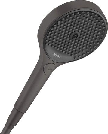 hansgrohe Rainfinity - Showerhead, Hand Shower with 3 Spray Patterns, Round Showerhead (⌀ 130 mm), Showerhead with Anti-Limescale Function, (Brushed Black Chrome)