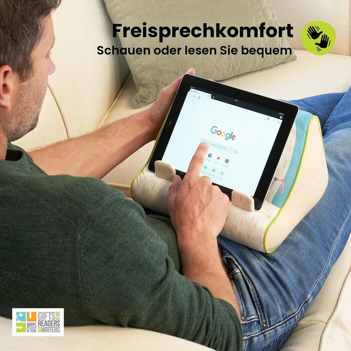 Підставка-подушка для книг, планшета та iPad (Лама/Кактус) — м'який тримач для читання в ліжку та вдома, оригінальний подарунок для книголюбів