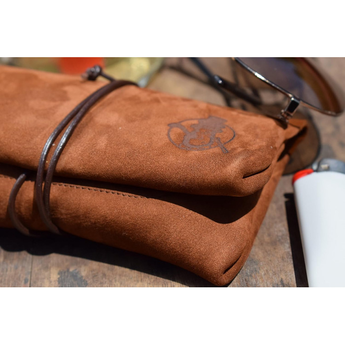 Tabaktasche SEÑOR BOBO - Handmade in DE - Premium Nubuck Leather - with Filter Compartment - Manufacturing Quality from Bavaria - Tobacco Pouch for Rolling Tobacco and Tobacco