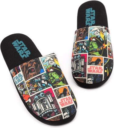 Тапочки Star Wars для чоловіків та дорослих, комікс, чорні, сліпони, 43/44 EU, багато кольорів