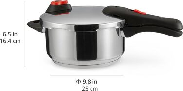 Скороварка Amazon Basics з нержавіючої сталі, 4 л, для індукційних плит