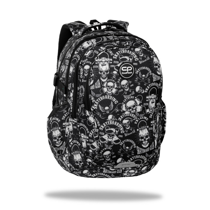 Шкільний рюкзак CoolPack 29 л, багатокамерний, білий/чорний/сірий