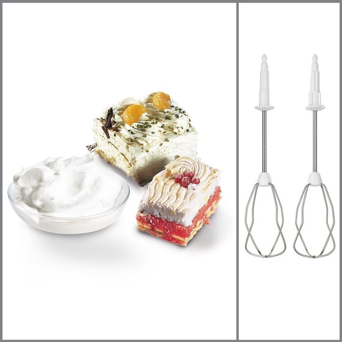 Ручний міксер Bosch MFQ3530 білий - 450 Вт, 5 швидкостей, з набором насадок