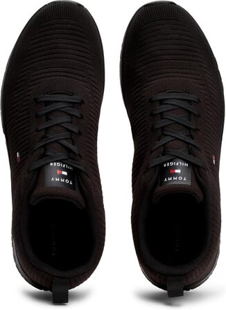 Чоловічі кросівки Tommy Hilfiger Runner Knit Rib чорного кольору, 43 EU