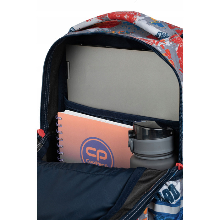 Багатовідсінковий шкільний рюкзак CoolPack, чорний, багатоколірний, 21 л