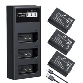 Комплект акумуляторів LP-E10 (1600mAh) 3 шт. та USB-зарядний пристрій на 3 слоти для камер Canon