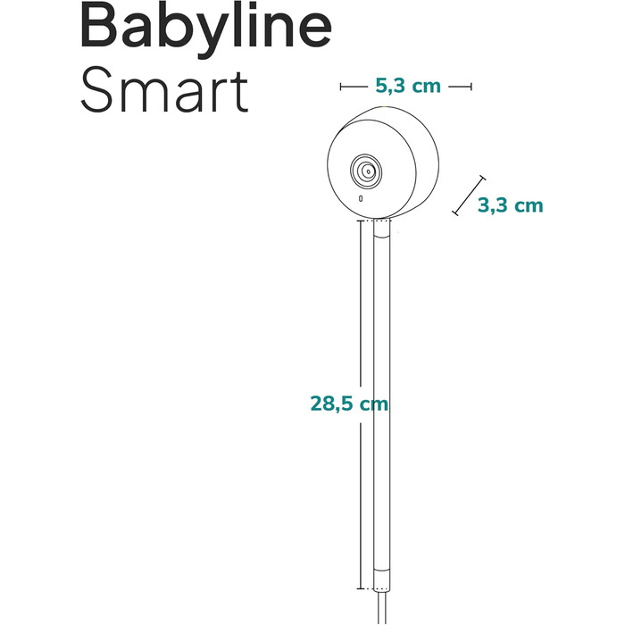 Дитячий відеомонітор Lionelo Care Babyline Smart Wi-Fi з камерою, датчиком руху та звуку, нічним баченням (чорний)