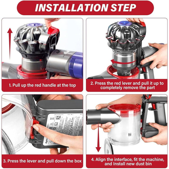 Замінник пилозбірника для пилососа Dyson V7 (SV11)/V8 (SV10) з попереднім фільтром, фільтром та щіткою для чищення, аксесуар для пилососа Dyson, запчастини для пилососа