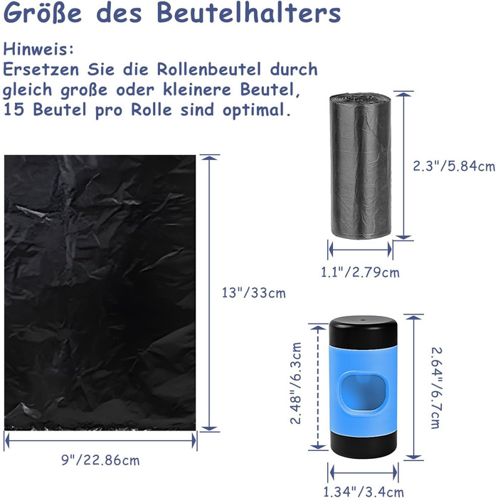 Висувна поводок для собак VTOPVMAX - для середніх та великих собак до 50 кг, міцна висувна стрічка, безпечний кабель, диспенсер для відходів, гальмо однією рукою (білий) (8 м, блакитний)
