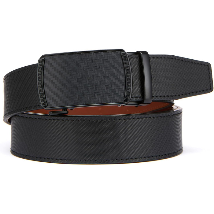 Чоловічий шкіряний ремінь на пряжці, 3.5 см, регульований, для джинсів, комфортна посадка (42-48)