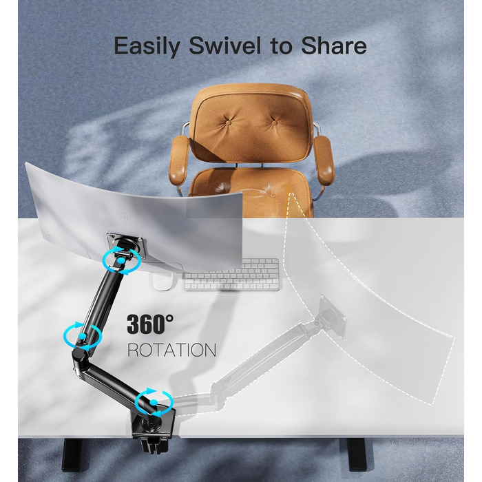 Кріплення для монітора HUANUO, 13-49 дюймів, регульований, підтримує 2-12 кг, з USB, VESA 75/100 мм