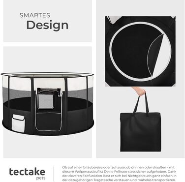 Тектейк® вольєр для цуценят, аксесуари для собак, вольєр для собак, складаний, для дрібних тварин, таких як кролики, коти, як вольєр для вигулу, для кроликів, морських свинок - Чорний Чорний | № 402438