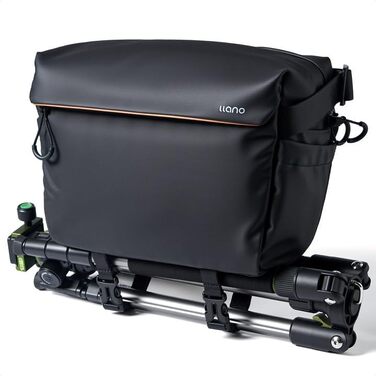 Чорна сумка-переноска для камери LLANO: DSLR/беззеркальні камери, 1 камера, 2 об'єктиви, аксесуари