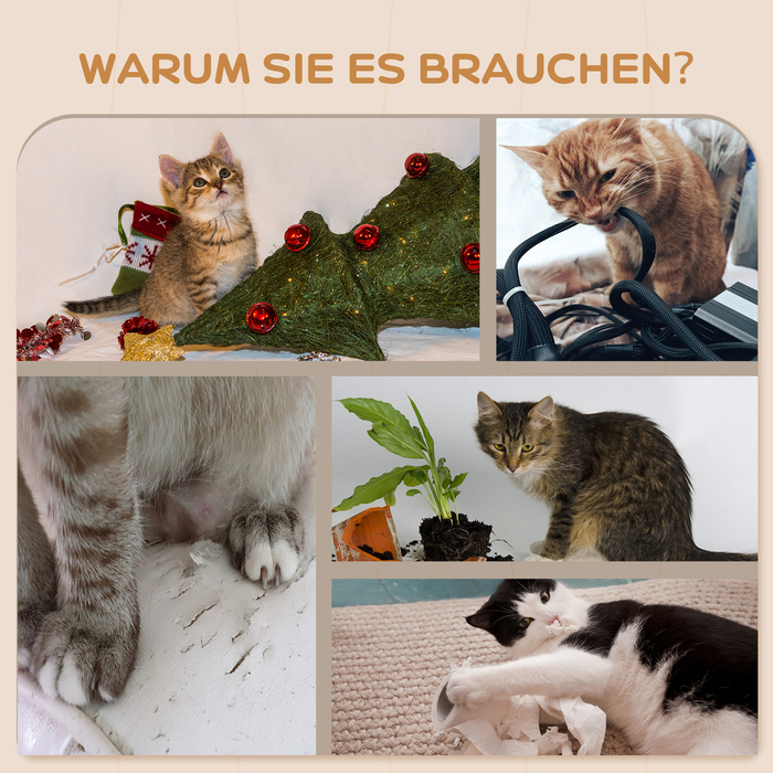PawHut Комплект для котячих кліматичних стін, 3 штуки, котячі меблі з котячим шкребком, опорними стійками, драбиною, сходами, шкребком, для котів вагою до 5 кг, сизаль, бежевий | Aosom
