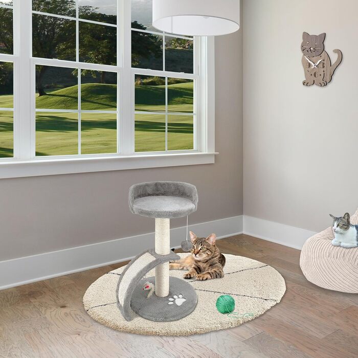 Дерево-кіт Beltom® Kratzbaum 54 см. Рожево-біле (сіре) - ігровий комплекс для котів