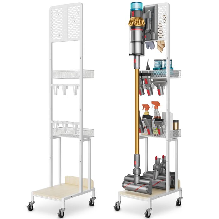 Підставка для Dyson V15, V12, V11, V10, V8, V7, V6 Gen5 - док-станція з тримачем для насадок, біла