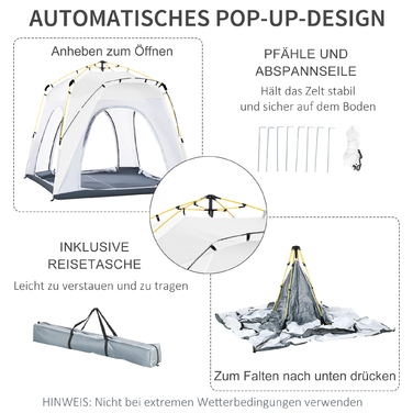 Outsunny Dome Tent for 4 People - Lightweight, Stable, Waterproof, UV 50+ Pop-Up Camping Tent with Hooked Door, Window, and Groundsheet. Family Tent with 1000mm Water Column. Tent for Camping, Travel, Trekking, Garden | Aosom