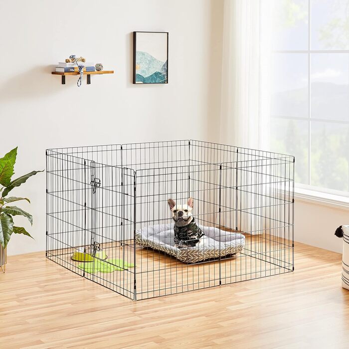 Вольєр для цуценят Yaheetech 8-секційний, 61x61 см з дверима, для собак, котів, кроликів