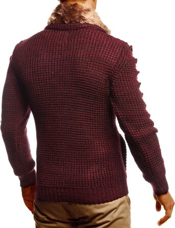 Чоловічий кардиган Leif Nelon з ґудзиками, Regular Fit, довгі рукави, для повсякденного та ділового стилю, сірий/чорний (S, Бордовий/Чорний)