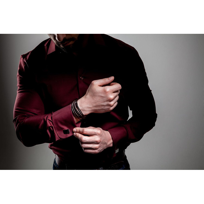 Браслет чоловічий шкіряний SERASAR Premium плетіння, коричневий, з магнітною застібкою з нержавіючої сталі, 17 см - подарункова коробка