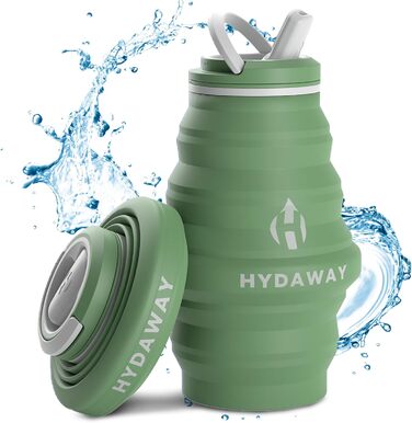 HYDAWAY | Collapsible Water Bottle with Spout Lid | Ultra-packable and travel-friendly | Made of food-grade silicone | 500 ml